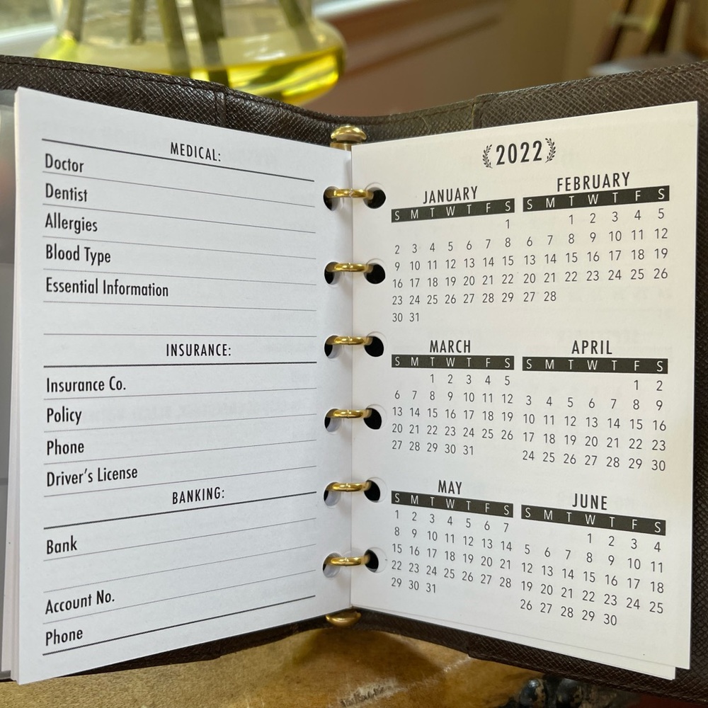 2026 Insert fits Louis Vuitton 6 Ring Agenda: Calendar Refill: Paper +Pen - Picture 4 of 16